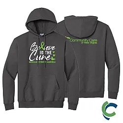 "MUSCULAR DYSTROPHY AWARENESS - CCWV" PRINTED CHARCOAL HOODED SWEATSHIRT