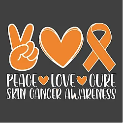 "PEACE LOVE CURE - SKIN CANCER AWARENESS - CCWV" PRINTED CHARCOAL CREW NECK SWEATSHIRT