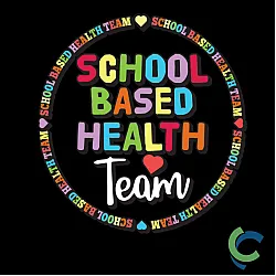 "SCHOOL BASED HEALTH TEAM - CCWV" PRINTED BLACK CREW NECK SWEATSHIRT