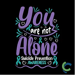 "SUICIDE PREVENTION AWARENESS - CCWV" PRINTED CHARCOAL TSHIRT