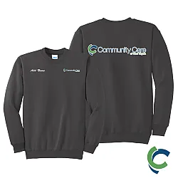 "COMMUNITY CARE OF WV" PRINTED CREW NECK SWEATSHIRT