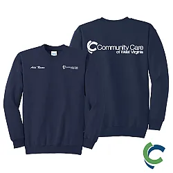 "COMMUNITY CARE OF WV" PRINTED CREW NECK SWEATSHIRT