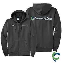 "COMMUNITY CARE OF WV" PRINTED FULL ZIP HOODED SWEATSHIRT