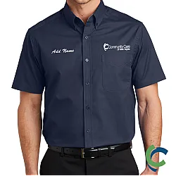 "COMMUNITY CARE OF WV" EMBROIDERED SHORT SLEEVE BUTTON UP