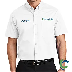 "COMMUNITY CARE OF WV" EMBROIDERED SHORT SLEEVE BUTTON UP