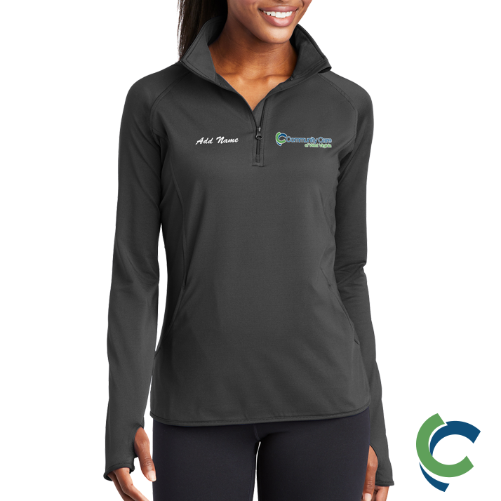 "COMMUNITY CARE OF WV" EMBROIDERED STRETCH LADIES HALF ZIP JACKET