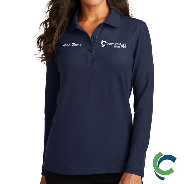"COMMUNITY CARE OF WV" EMBROIDERED LADIES LONG SLEEVE POLO