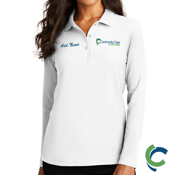 "COMMUNITY CARE OF WV" EMBROIDERED LADIES LONG SLEEVE POLO